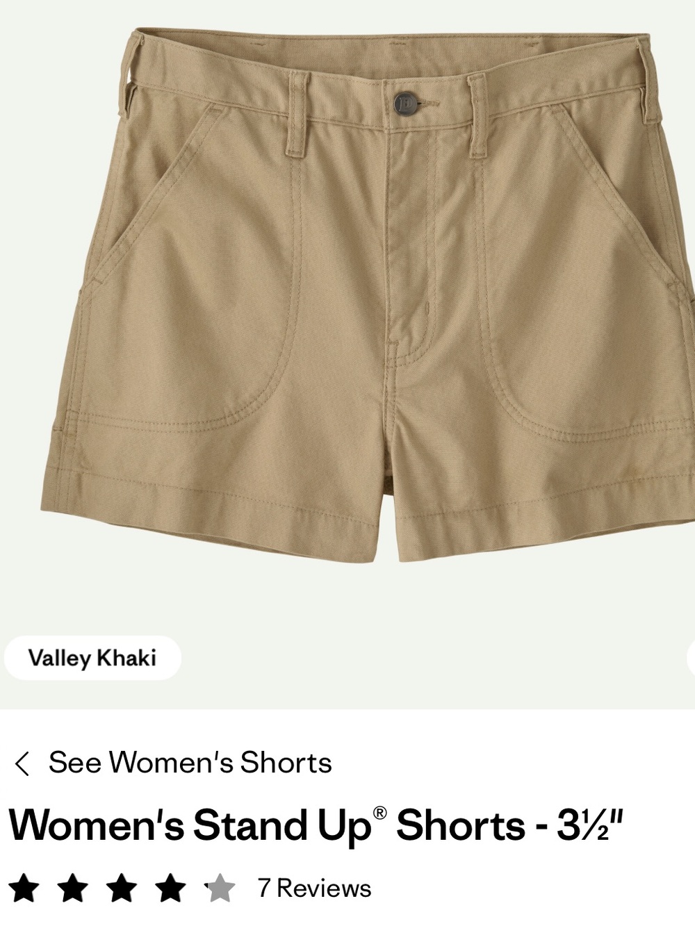 Patagonia Women's Stand Up® Shorts in Valley Khaki